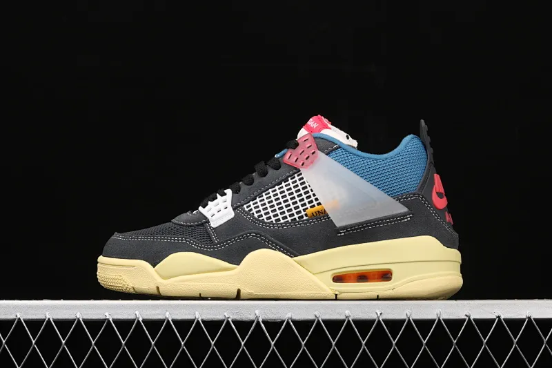 All categories Air Jordan Jordan series basketball shoes Air Jordan 4 G version Union LA x Air Jordan 4 Retro "Off Noir" AJ4 Joe 4 Union Gray and Blue Knights DC9533-001